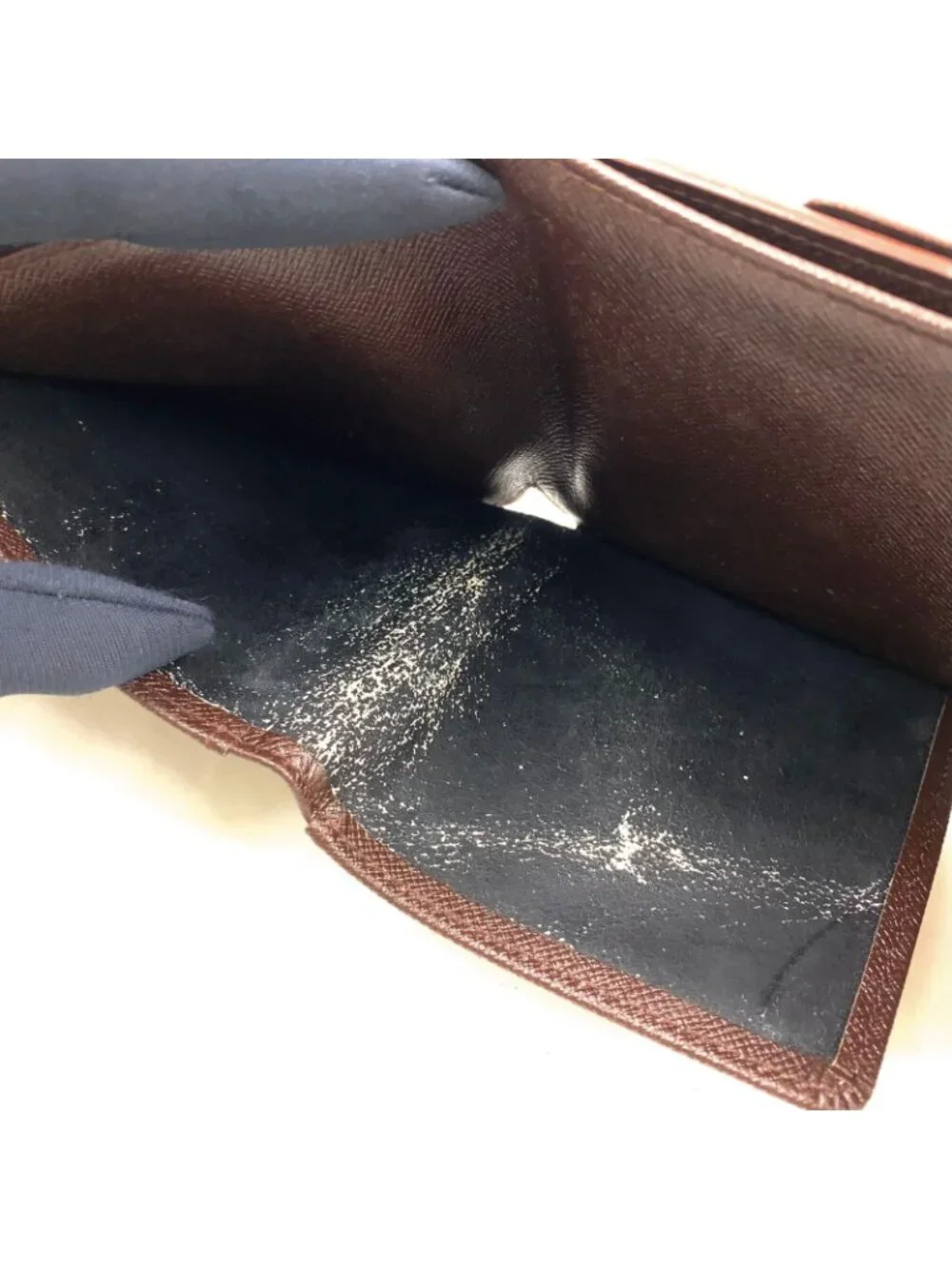 Louis Vuitton Portefeuille Elise Damier Ebene Leather Brown Hook Wallet Gold